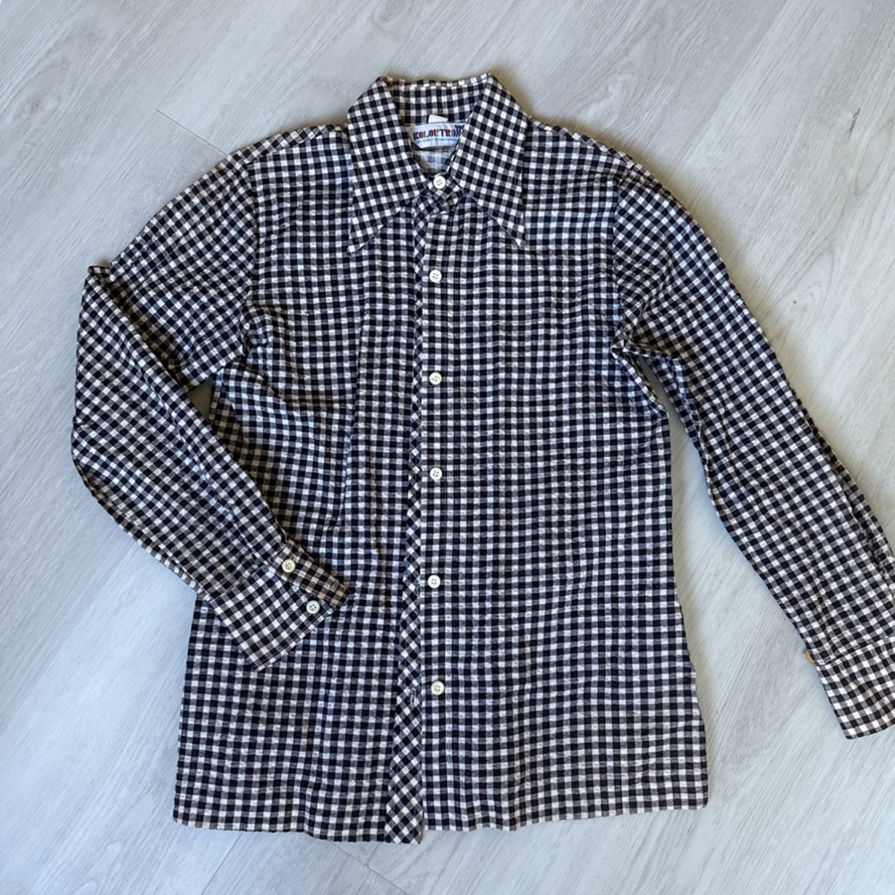Black and White Checkered Button-Up Shirt